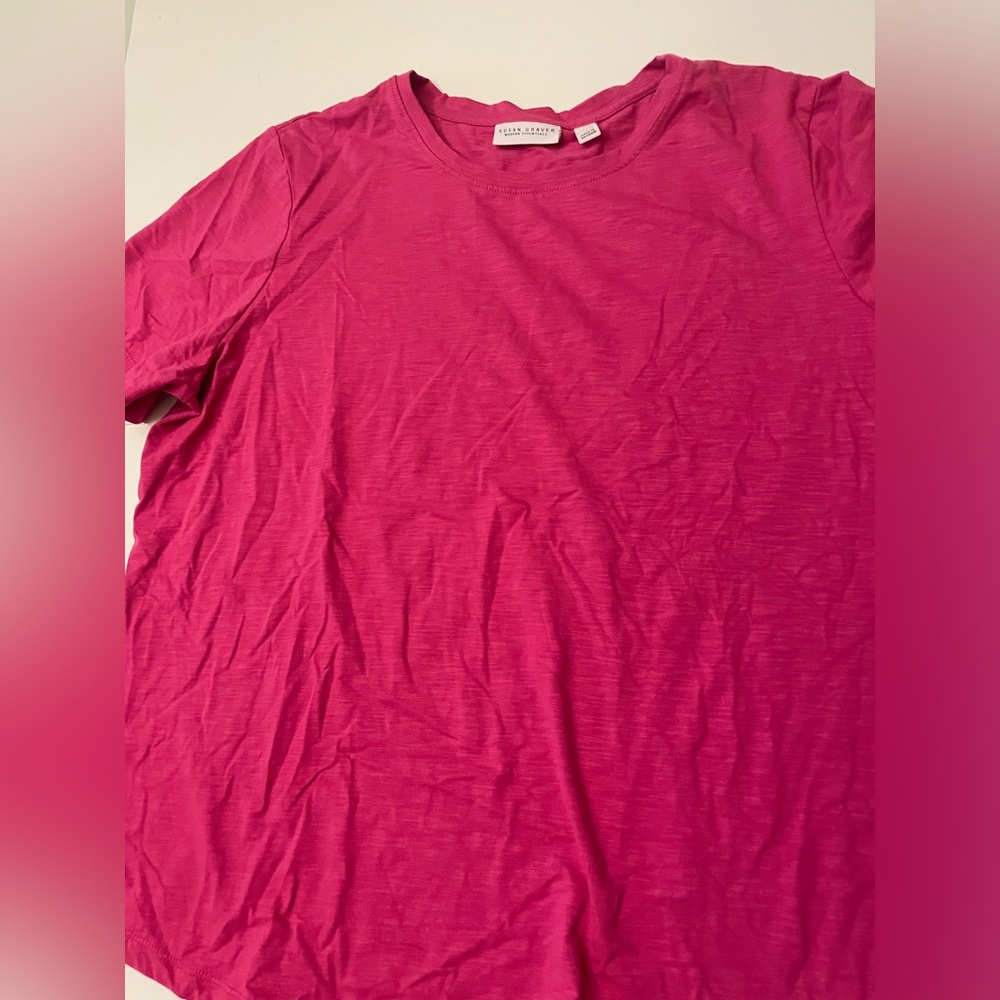 SUSAN GRAVER Every Day Liquid Knit Dolman Sleeve Top Red XL